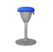 Cromad Design Taburete Multiusos - Asiento con Altura Ajustable - Giro de 360º - Tejido a Prueba de Agua - Color Azul/Gris