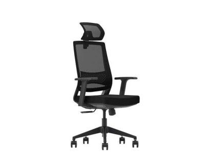Cromad Gama Senior SE1000 Silla de Oficina - Piston de Gas de Grado 4 - Soporte Lumbar y Cervical - Respaldo de Malla - Reposabrazos Fijos