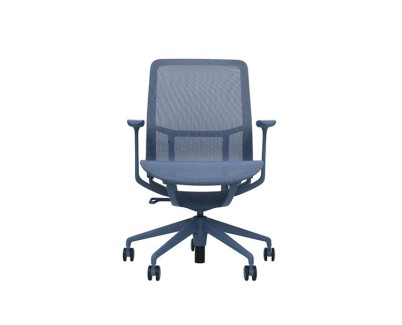 Cromad Gama Sense Elegance Silla de Oficina - Piston de Gas de Grado 4 - Respaldo Ergonomico - Malla Elastica 3D Transpirable - Reposabrazos Ajustables - Color Azul