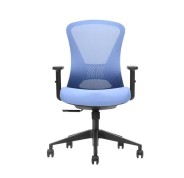 Cromad Senior SE1700 Silla de Oficina - Altura Ajustable con Elevador de Gas de Grado 4 - Soporte Lumbar Ajustable - Asiento con espuma - Ruedas de Nailon 360º - Color Azul