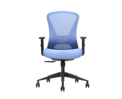 Cromad Senior SE1700 Silla de Oficina - Altura Ajustable con Elevador de Gas de Grado 4 - Soporte Lumbar Ajustable - Asiento con espuma - Ruedas de Nailon 360º - Color Azul