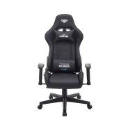 Cromad Serie Demon Lord Silla Gaming - Estructura Robusta - Piel Sintetica de Alta Calidad - Altura Regulable con Piston de Gas Clase 2 - Respaldo Reclinable - Cojin Lumbar y Cervical - Reposabrazos Regulables - Color Negro