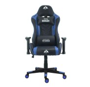 Cromad Serie Dragon Silla Gaming Premium - Altura Regulable con Piston de Gas Clase 2 - Reclinable hasta 180º - Cojines Lumbar y Cervical - Ruedas de Nailon de 60mm - Color Azul/Negro