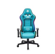 Cromad Serie Fenrir Silla Gaming RGB - Estructura Robusta - Piel Sintetica de Alta Calidad - Altura Regulable con Piston de Gas Clase 2 - Respaldo Reclinable - Cojin Lumbar y Cervical - Reposabrazos Regulables - Color Verde