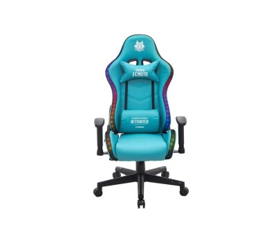 Cromad Serie Fenrir Silla Gaming RGB - Estructura Robusta - Piel Sintetica de Alta Calidad - Altura Regulable con Piston de Gas Clase 2 - Respaldo Reclinable - Cojin Lumbar y Cervical - Reposabrazos Regulables - Color Verde