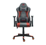 Cromad Serie Phoenix Silla Gaming - Altura Regulable con Piston de Gas Clase 2 - Reclinable hasta 180º - Cojines Lumbar y Cervical - Color Gris/Rojo/Negro