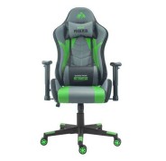 Cromad Serie Phoenix Silla Gaming - Altura Regulable con Piston de Gas Clase 2 - Reclinable hasta 180º - Cojines Lumbar y Cervical - Color Gris/Verde/Negro