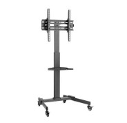 Cromad Soporte de Suelo con Ruedas para TV 32\"-55\" - Bloqueo de Ruedas - Ajustable en Altura - Bandeja Multiusos - Peso Max 35Kg - VESA 400X400mm