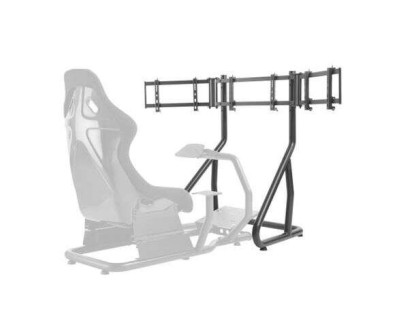 Cromad Soporte para 3 Monitores de 24\" a 32\" Ideal para Utilizar con Simulator Cockpit Seat - Sistema Antirrobo - Peso Max. 50kg - VESA de 75x75 hasta 400x200
