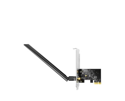 Cudy AC650 Adaptador de Red PCIe - Doble Banda - Antena Wi-Fi 5 Desmontable - Velocidad hasta 433Mbps - 72.5x45x11.6mm - Color Negro