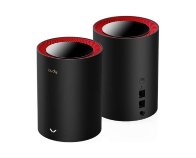 Cudy AX3000 Pack de 2 Sistemas WiFi 6 Mesh AX3000 2.5G Dual Band - Admite Ancho de Banda de 20/40/80/160MHz - 1x Puerto LAN 10/100/1000Mbps, 1x Puerto WAN 2.5Gbps - 5 Antenas Internas