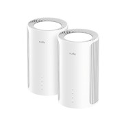 Cudy BE6500 Pack de 2 Sistemas WiFi 7 Mesh 2.5G - Servidor y Cliente VPN - Ethernet 2.5Gbps - Soporta hasta 200 Dispositivos - Control en la Nube con App - 116x202mm - Color Blanco