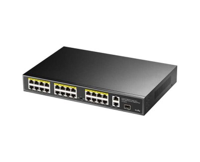 Cudy FS1026PS1 Switch Gigabit de 24 puertos PoE+ de 10/100 Mbits + 2 Puerto de Enlace Ascendente Gigabit + 1 Ranura SFP de 1,25 Gbps