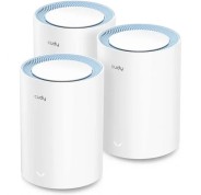 Cudy M1200 Pack de 3 Sistemas WiFi Mesh AC1200 Dual Band - 867Mbps en 5GHz, 300Mbps en 2,4GHz - 1x Puerto LAN 10/100Mbps, 1x Puerto WAN 10/100Mbps - 2 Antenas Internas
