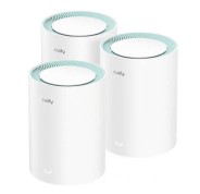 Cudy M1300 Pack de 3 Sistemas WiFi Mesh AC1200 Dual Band - 867Mbps en 5GHz, 300Mbps en 2,4GHz - 1x Puerto LAN 1000/100/10Mbps, 1x Puerto WAN 1000/100/10Mbps - 2 Antenas Internas