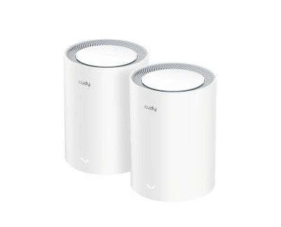 Cudy Pack de 2 Sistemas WiFi Mesh 7 Gigabit Dual Band BE3600 - Velocidad hasta 1000Mbps - 3 Puertos - Antenas Internas - Color Blanco