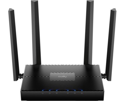 Cudy Router WiFi 6 Mesh Gigabit Dual Band AX3000 - Velocidad hasta 1000Mbps - 5 Puertos - 4 Antenas Fijas de 5dBi - Tecnologia MU-MIMO - Color Negro