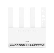 Cudy Router WiFi 7 Gigabit Dual Band BE3600 - Velocidad hasta 1000Mbps - 4 Puertos - 4 Antenas Fijas de 5dBi - Tecnologia MU-MIMO - Color Blanco