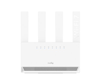 Cudy Router WiFi 7 Gigabit Dual Band BE3600 - Velocidad hasta 1000Mbps - 4 Puertos - 4 Antenas Fijas de 5dBi - Tecnologia MU-MIMO - Color Blanco