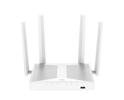 Cudy Router WiFi Mesh Gigabit AC1200 - Velocidad hasta 1000Mbps - 5 Puertos - 4 Antenas Fijas de 5dBi - USB 3.0 - Color Blanco