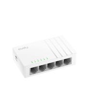 Cudy Switch 5 Puertos RJ45 - Alimentacion por USB-C - Capacidad Conmutacion 10Gbps - Indicadores LED - Funcion Vigilancia IGMP - 88x52.5x24mm - Color Blanco