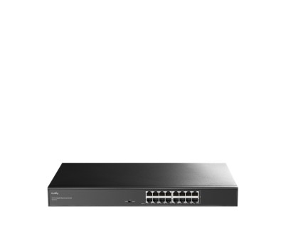 Cudy Switch Gigabit de 16 Puertos - Carcasa de Metal para Montaje en Rack - Ahorro de Energia - Plug and Play - Kit de Montaje en Rack Incluido - Color Negro