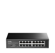 Cudy Switch Gigabit de 16 Puertos - Facil Administracion - Carcasa de Metal para Montaje en Rack - Plug and Play - Kit de Montaje en Rack Incluido - Color Negro