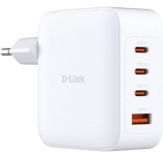 D-Link Cargador de Pared GaN de 100W - 3 USB-C y 1 USB-A - Color Blanco