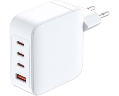 D-Link Cargador de Pared GaN de 140W - 3 USB-C y 1 USB-A - QC 4.0 - Color Blanco