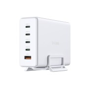 D-Link Cargador de Pared GaN de 240W - 4 USB-C y 1 USB-A - QC 4.0 - Color Blanco