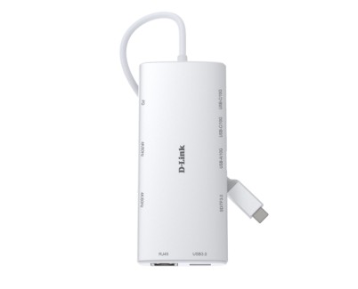 D-Link DUP-A01 Hub USB-C 10 en 1 - 3x USB-C, 2x USB-A, 2x HDMI 4K, 1x RJ45, 1x Lector SD, 1x Lector MicroSD, 100W - Color Blanco