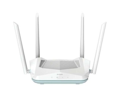 D-Link Eagle Pro AI AX1500 WiFi 6 Smart Router Doble Banda - Hasta 1200Mbps - 3 Puertos RJ45 10/100 Mbps - Control de Voz con Google/Alexa - 4 Antenas Externas - MU-MIMO y OFDMA