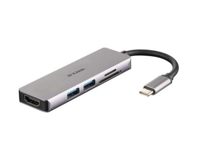 D-Link Hub USB-C 5 en 1 Lector SD, MicroSD, HDMI 4K, 2x USB 3.0