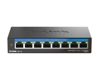 D-Link Switch 8 Puertos Multigigabit 2.5G No Gestionado - Switching 40 Gbps - Chasis Metalico
