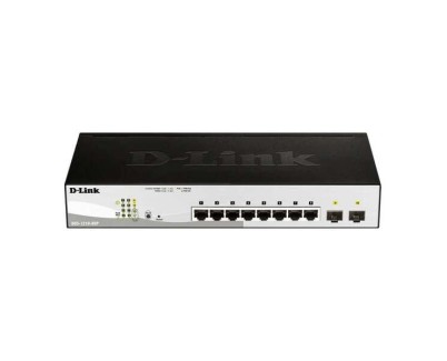 D-Link Switch Semigestionable 8 Puertos Gigabit PoE 45W + 2 Puertos Giga Combo