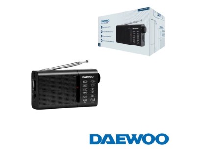 Daewoo DW1119 Radio Portatil AM/FM Analogica - Altavoz Integrado - Auriculares Incluidos - Antena Telescopica - Salida Jack 3.5mm - Funcionamiento a Pilas (2xAA) - Dise&ntilde;o Compacto y Ligero - Color Negro y Azul