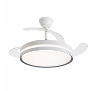 Daewoo Ventilador de Techo de 106cm - 30W - Aspas Retractiles - Luz LED Integrada - Incluye Kit de Instalacion - Temporizador - 6 Velocidades - Funcion Reversible - Color Blanco