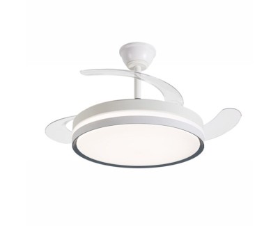 Daewoo Ventilador de Techo de 106cm - 30W - Aspas Retractiles - Luz LED Integrada - Incluye Kit de Instalacion - Temporizador - 6 Velocidades - Funcion Reversible - Color Blanco