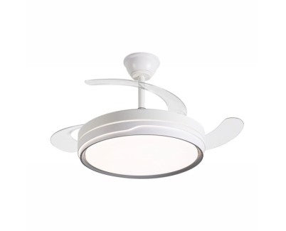 Daewoo Ventilador de Techo de 106cm - 30W - Aspas Retractiles - Luz LED Integrada - Incluye Kit de Instalacion - Ultra Silencioso - Temporizador - 6 Velocidades - Funcion Reversible - Color Blanco
