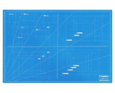 Dahle 10693 Plancha de Corte A1 60x90cm - 5 Capas con Nucleo Resistente al Corte - Lineas de Orientacion - Color Azul