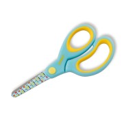 Dahle 54662 Kids Tijeras Infantiles 13cm - Puntas Redondeadas - Acero Inoxidable - Mangos Ergonomicos Recubiertos de Goma - Color Turquesa/Amarillo