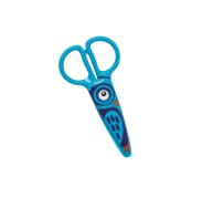 Dahle 54676 Kids Tijeras Infantiles 12cm para los mas Pequeños - Hojas de Plastico - Puntas Redondeadas - Modelo Buho - Color Azul