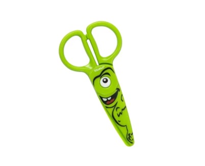 Dahle 54678 Kids Tijeras Infantiles 12cm para los mas Pequeños - Hojas de Plastico - Puntas Redondeadas - Modelo Dino - Color Verde