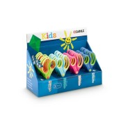 Dahle 54683 Kids Expositor de 24 Tijeras Infantiles 13cm - Puntas Redondeadas - Acero Inoxidable - Mangos Ergonomicos Recubiertos de Goma - Colores Surtidos