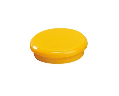 Dahle 95524 Pack de 10 Imanes para Pizarra Blanca - Diametro de 24mm - Color Amarillo