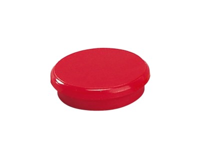 Dahle 95524 Pack de 10 Imanes para Pizarra Blanca - Diametro de 24mm - Color Rojo