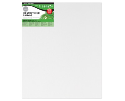 Daler Rowney Simply Bastidor Entelado 3D - 50x60cm - Imprimacion Triple - Grano Medio - 100% Algodon sin Acido - 250g - Color Blanco