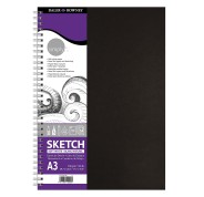 Daler Rowney Simply Cuaderno de Dibujo A3 - Cubierta Rigida con Encuadernacion en Espiral 100g/m2 - Color Blanco