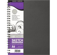 Daler Rowney Simply Cuaderno de Dibujo A4 100g/m2 - Cubierta Rigida con Encuadernacion en Espiral - Color Blanco