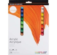 Daler Rowney Simply Pack de 24 Pinturas Acrilicas 12ml - Secado Rapido - Optima Cobertura - Mezclables - Colores Surtidos